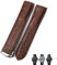 VYSLZ 21 mm 22 mm Gummi-Lederarmband 19 mm 20 mm für Omega Seamaster 300 Speedmaster AT150 HydroConquest Sportarmband(Brown leather brown,22mm)