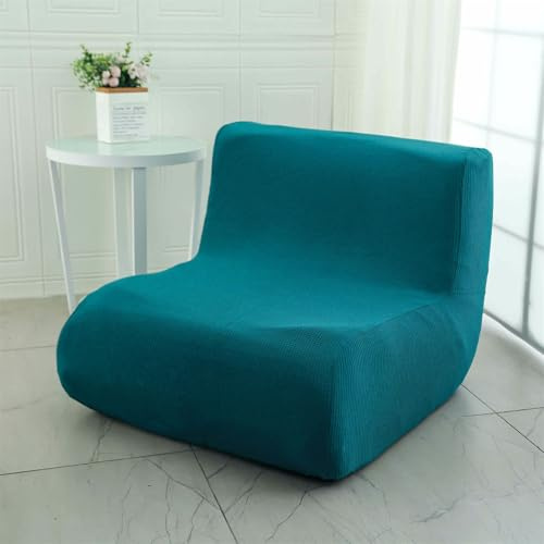 Surwin Lazy Sofabezug 1 Sitzer, Stretch Ohne Armlehnen Sofahusse Weicher Schonbezug Lazy Sofa Überzug Sofaüberwurf Sofaschoner für Hund Katze Sofaschutz (Kariertes Türkis)