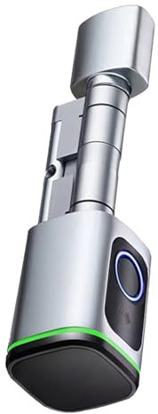 Serrure de Porte à Digitales, Serrure de Porte d'entrée sans clé avec Prise en du Capteur d'Empreintes Digitales Semi-condicteur 4 Méthodes de Déverrouillage,