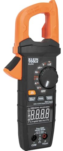 Klein Tools CL810 Pro Digital Clamp Meter with Flashlight and Illuminated Dial, 600A AC/DC Auto-Ranging, True RMS, NCVT, Measures Current, LOZ,Temperature