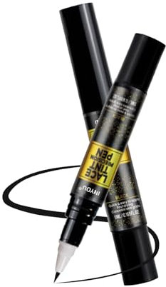 Lace Tint Precision Pen Wig Lace Tint with Brush Applicatior, Easy to use, Long Lasting Formula, Blends Natural, Seamless Finish Waterproof Effect (2 PCS Black)