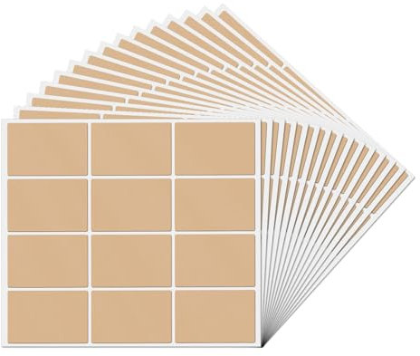 YIKIADA 240 Stück Braun Rechteckig Etiketten 50 × 76 mm Vinyl Klebe Beschreibbar Selbstklebend Wasserdicht Aufkleber für Name Tags Adresse Umzug Büro
