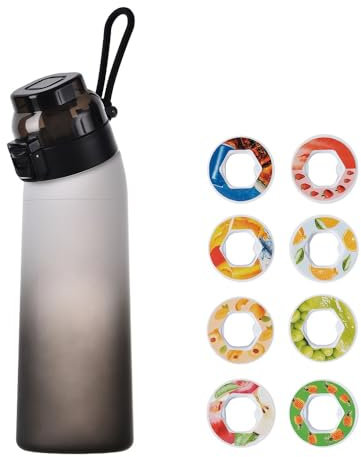 Générique Air Gourde, avec 8 Pods, 700ML, Capsules de Saveur, Bouteille d'eau parfumée, Gout Fruité, Écologique, Sans BPA, Sport, Enfant, Avec paille, Set Up Pack (6)