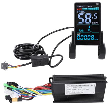 SPYMINNPOO Bike -Sinus -Wellencontroller 36V 48 V 22A, 3 Modi Bürstenloser Motor Controller mit LCD -Farbanzeige für die E -Fahrradmodifikation