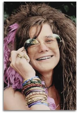 QWQEUTY Janis Joplin Poster, ästhetische Wandkunst, Leinwand, Vintage-Poster, dekoratives Gemälde, Wohnzimmer, Schlafzimmer, Dekoration, 30 x 45 cm, ungerahmter Stil
