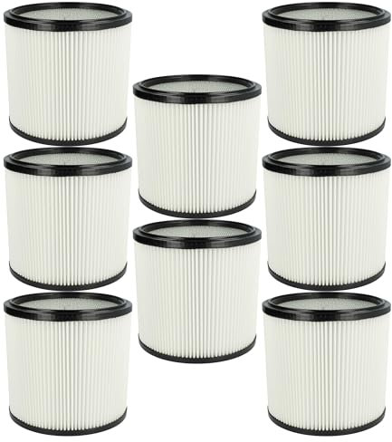 vhbw 8x Faltenfilter Ersatz für Starmix FPP 3200, 413525, 4011240413525 für Staubsauger - Patronenfilter, Schwarz Weiß, 3200 cm²