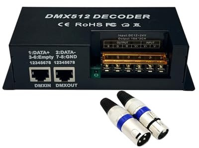 4-Kanal und 3-Kanal RGBW DMX-Decoder mit RJ45- und XLR-Steckern und DMX512-Dimmtreiber 20A(3CH decoder)