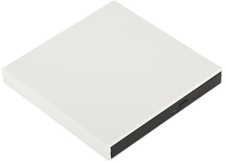 Denash Ultra Thin USB 2.0 Externer CD -DVD -Laufwerk für Laptop Desktop PC, Multifunktionaler Optischer Disc Treiber mit Hochgeschwindigkeitsübertragung, Geeignet für und OS X Benutzer, (White)