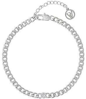 PAUL VALENTINE - Damen Armband Edelstahl - Silberfarben - Zirkonia Anhänger - PV-B0003