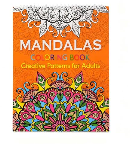 Mandala-Malbücher für Erwachsene mit Spiralseiten, kreatives Zeichnen, Kunst, Geschenk für Frauen und Männer (Mandala, 1)