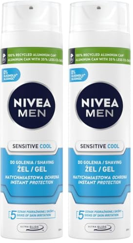 NIVEA NIVEA MEN Sensitive Kühlendes Rasiergel 200 ml (Packung mit 2)