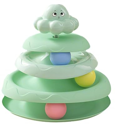Cat Ball Track Toy - 3 Layer Roller Game | Interactive Treat Puzzle Scratcher for Indoor Outdoor Cats, Exercise and Hunting Fun Toy for Small Spaces Keeps Pets Entertained and Active