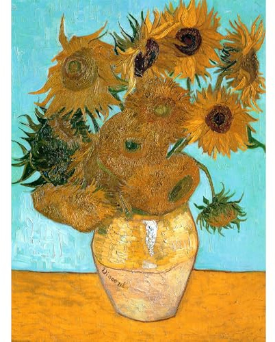 100 Teile Puzzle für Erwachsene mit extra großen Teilen Van Gogh Sonnenblumen Puzzle 100 Teile für Kinder ab 6 Jahren