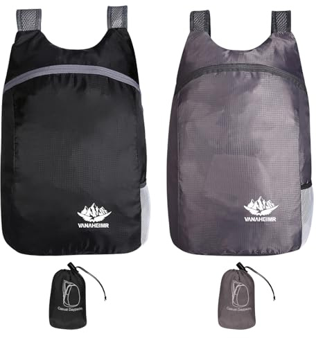 UJBVCX 2 Pcs Ultraleicht Faltbar Klein Rucksack, 20L Wanderrucksack Herren Damen für Wandern Travel Reisen Radfahren Klettern (2)