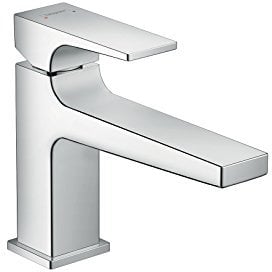 hansgrohe Metropol Mitigeur de lavabo 100 poignée manette bec long, bonde Push-Open, chromé, 32502000