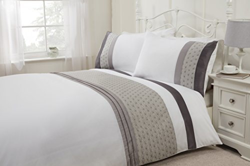 Rapport Home Anise Silver Superking quilted Duvet Cover Set