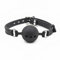 Hanyi Atmungsaktiv Silikon Ball Mund SM Mundknebel Einstellbar Fetisch BDSM Knebel Ball Gag Sexspielzeug (Φ 4.5 cm) (Schwarz)