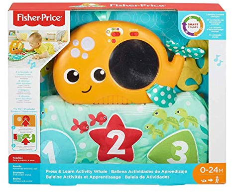 Fisher-Price GGK34 Heb Dein Köpfchen-Wal zum Spielen in der Bauchlage