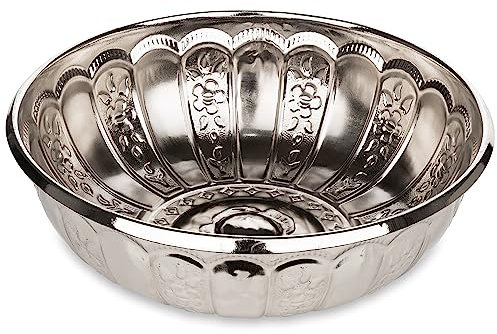 Alisveristime Türkische Hamam-Badewanne, traditionelle Metallkonstruktion, Durchmesser 20 cm, Höhe 6 cm, mehrere Farben erhältlich (Silber)