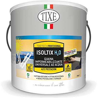 TIXE Isoltix H2O – Guaina Impermeabilizzante Universale ad Acqua per Balconi e Terrazze, BIANCO 04 KG