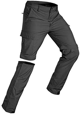 Wespornow Hiking Trousers Mens: 3-in-1 Zip-Off for Walking (Grey, Medium)
