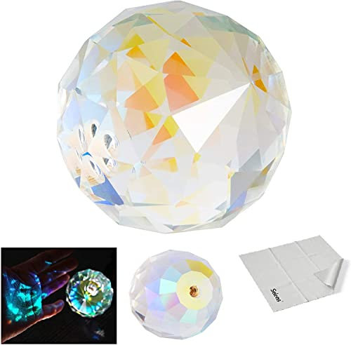 Selens Boule de verre optique professionnelle avec trou de 6.35 mm pour créer un effet arc-en-ciel clair pour les cadeaux, objectif d'appareil photo, enseignement, photographe à spectre lumineux