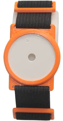 CGM Clips UK - Sensor Armband Holder/Protector Compatible with Freestyle Libre 1/2 (Orange/Black)