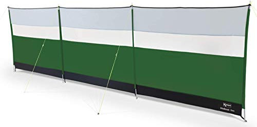 Kampa Steel 4 Pole Windbreak with Window, 5m x 1.4m Windbreaker Sun Shelter Privacy Screen for Outdoor Camping Festival Garden with Guy Lines, Pegs and Carry Bag (Fern Green)