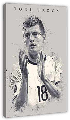Toni Kroos Poster Fußball Spieler Leinwand Wandkunst Dekor Gemälde für Wohnzimmer Home Dekoration Rahmen 60 × 90 cm