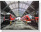 Roter Zug Bahnhof 40X30 cm Wandbilder | Kunstdruck Leinwand Gemälde Wanddeko | Deko Schlafzimmer Canvas Wandbild | Wohnzimmer Bilder mit Rahme | Geschenke Modern Bild (Roter Zug)