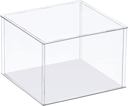 sourcing map Klare Vitrine Acryl Box Transparente staubdichte Box Vitrine Zusammenbauen 25x25x25cm für Sammlerstücke Kunsthandwerk