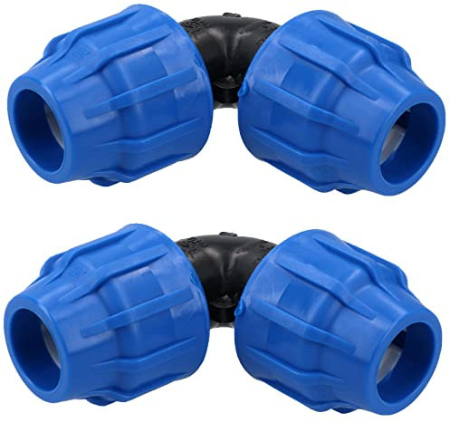 25 x 25mm MDPE codo 90 grados compresión acoplamiento conector 2PK