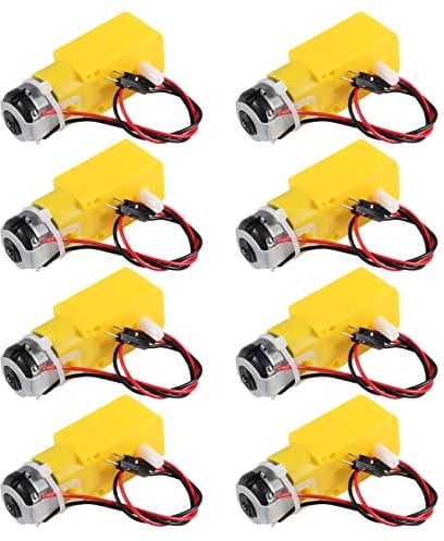 AEDIKO 8pcs TT Motor Dual DC 3-6V Gearbox Motor 200RPM Ratio 1:48 Shaft Motor with 2.54mm Wire for Smart Car Robot DIY