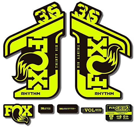 STAR SAM Aufkleber Fox 36 Rhythm 2021 Fluoreszierend Gelb 1 cm