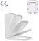 White Square Toilet Seat, Soft Close, Top Fix Hinges, Easy Installation & Clean, Heavy Duty Anti-Bacterial Loo Seat