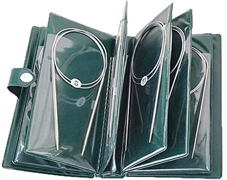 PALUDO Set di Ferri da Maglia Circolari in Acciaio Inossidabile 60 cm, 11 Pezzi Intercambiabili Corti Per Lana, Aghi Circolari Set, Taglia da 1,5 a 5,0 mm
