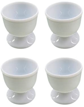 RANRAO Lot de 4 ou 8 coquetiers en porcelaine blanc - Support rigide et doux pour la cuisine et le petit-déjeuner
