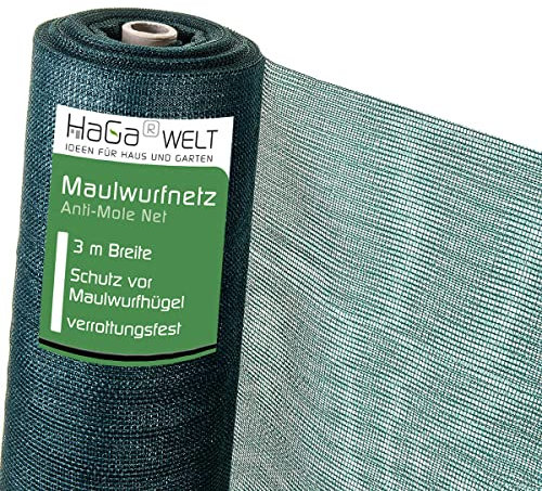 HaGa Maulwurfnetz - 3m x 75m - Schutznetz gegen Maulwurf - effektives Maulwurf vertreiben unter Rasen & Rollrasen - Tierfreundlicher Maulwurf Vertreiber & Maulwurfschreck