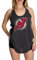 Calhoun NHL Damen-Tanktop mit Ringerrücken, gehäkelte Spitze, New Jersey Devils, Groß