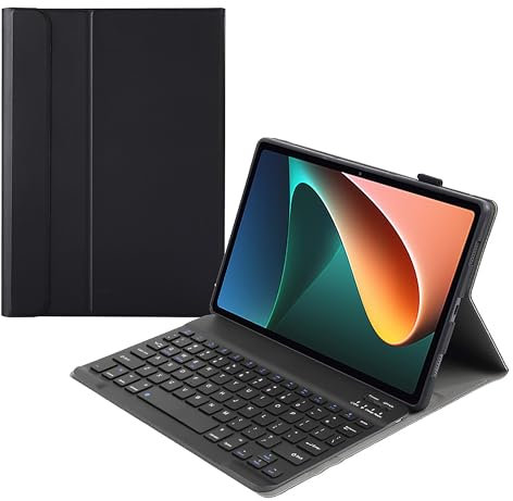 Cazy Tablet-Hülle mit Tastatur geeignet für Xiaomi Pad 5 - QWERTY Bluetooth Tastatur-Hülle - Schwarz