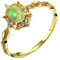 AMDXD Gelbgold Au585 Ring für Damen, Vintage Retro Trauringe mit Opal Bunt Oval, 14K Gold Eheringe Antragsring Zirkonia Echt Goldschmuck, Gold, Gr.47