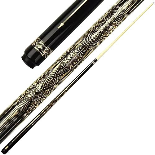 SciAza Pool cue Billard queue1/2 geteilter Neun-Ball-Schläger, 12,5 mm schwarzer Acht-Ball-Schläger, auffällige Form(Color:A,Size:)