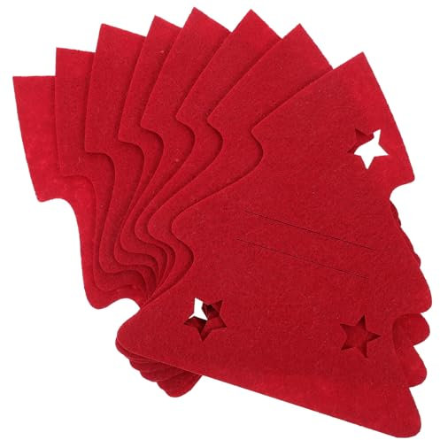 HOMSFOU 8st Weihnachtsbaumbestecktasche Bestecktasche in Runder Form Gabeltasche Weihnachtsbesteckbeutel Weihnachtliche Tischdekoration Besteckhalter Filzstoff Geschirr Bankett Zubehör