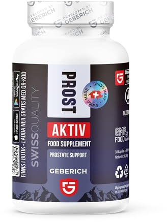 Kapslar ProstAktiv – Kosttillskott för Mäns Prostatahälsa med Serenoa Repens 360 mg, Växtextrakt, Zink | Stöd för Prostata och Urinvägar | 30 Kapslar