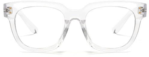 Cyxus Nerd Brille Ohne Stärke Blaulichtfilter Brille Herren Damen Mode Retro Brillenfassung Stil für PC TV Tablet Unisex (8153T34 Durchsichtig