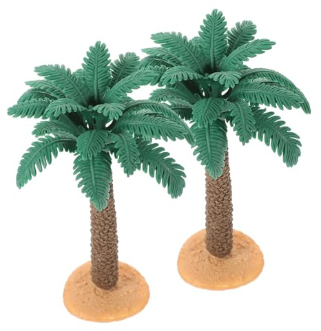 TOPPERFUN Modelli di Palma in Miniatura in Pvc 2 Pezzi, Alberi Artificiali per Paesaggio Ferroviario, Decorazione Fai da Te per Diorama e Tavolo di Sabbia