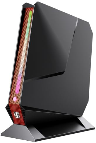 Mini PC Gaming, Intel Core I7-8750H Mini PC Nvidia GTX 1050 GDDR5 RGB Lights Desktop Mini Computer 16GB DDR4 512GB M.2 NVMe SSD, Support 4K Triple Display WiFi 6 BT 5.2, Windows 11 Pro