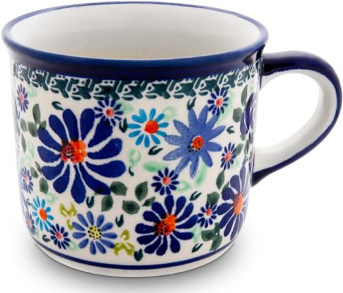 Bunzlauer keramik 400 ml Kaffeepott Teebecher Tasse Becher Ø 10,2 cm, H 8,6 cm (Dekor DU126)