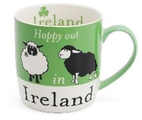 GaelSong Ireland Happy Out Mug St Patricks Day Gift for Sheep Lovers Irish Thematic, Bone China Home Decor