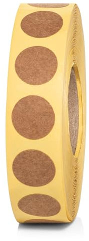 Rouleau d'autocollants à pois en papier kraft de 1,3 cm de diamètre, 1000/rouleau